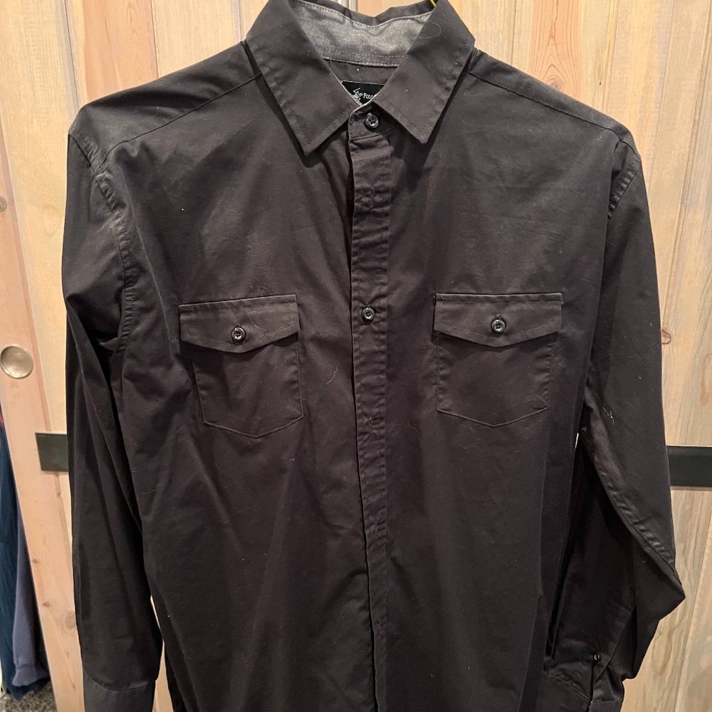 Beverley Hills Polo Club black long sleeve button down